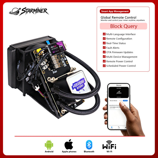 Starminer NerdMiner NerdQaxe+ Hydro 6T Bitcoin Miner(Water Cooling)