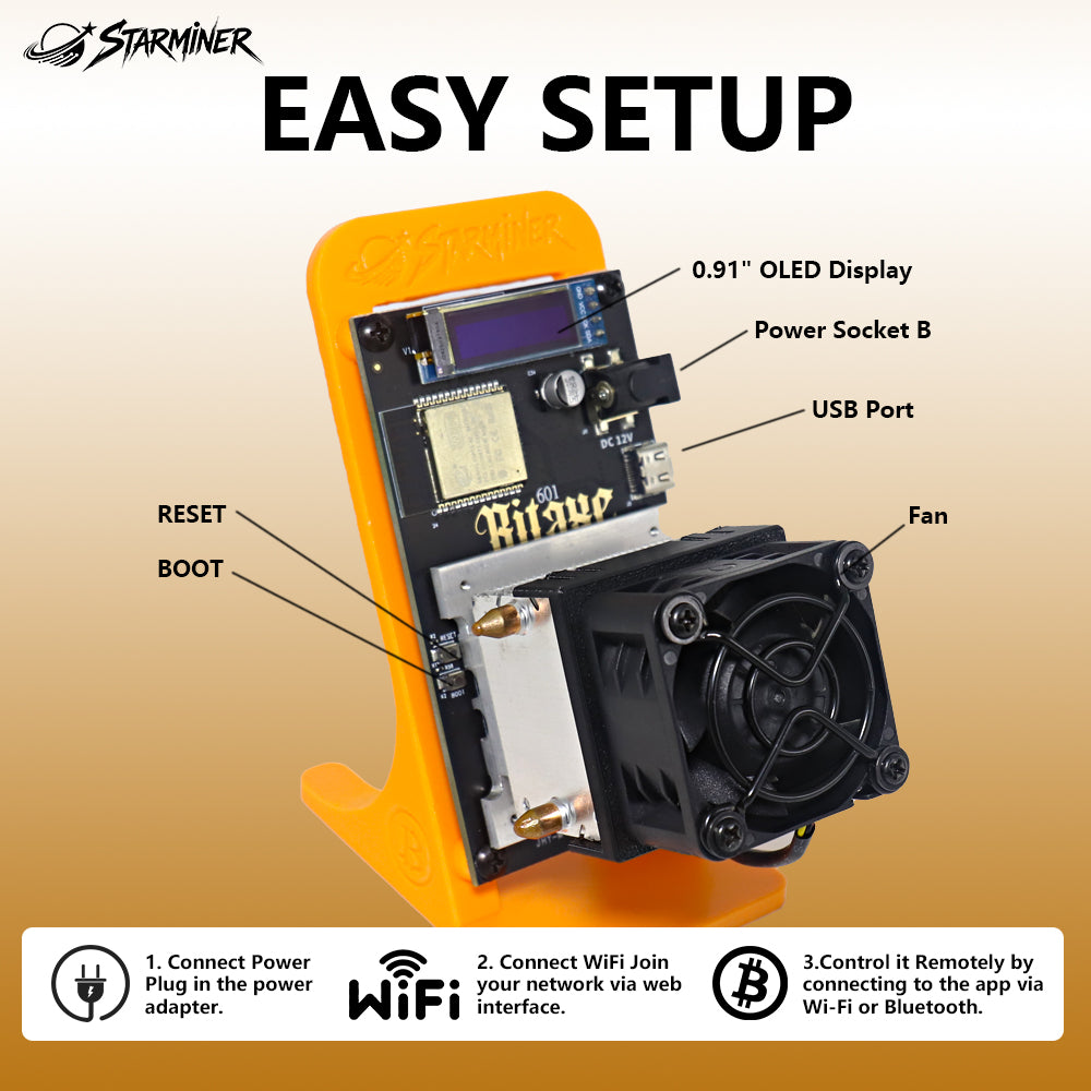 Starminer Bitaxe Gamma 602 1.8T Bitcoin Miner
