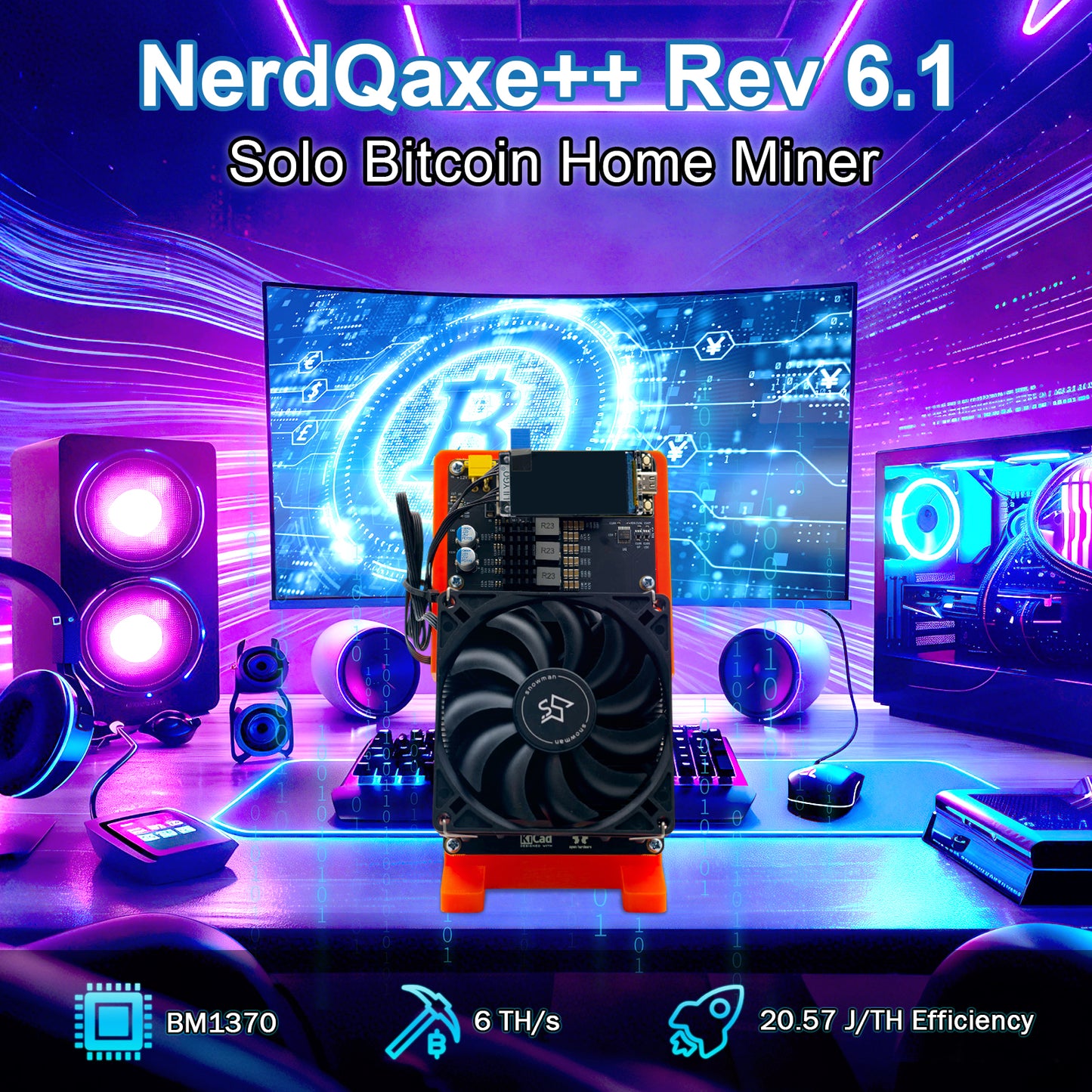 Starminer NerdMiner NerdQaxe++ Rev 6.1 6T Bitcoin Miner