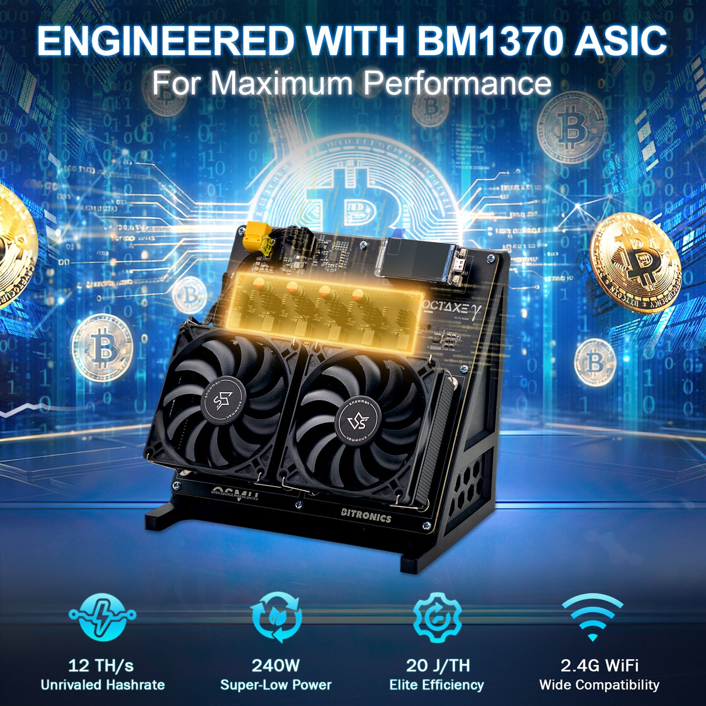 Starminer Bitaxe NerdQAXE Rev 3.1 12T Bitcoin Miner