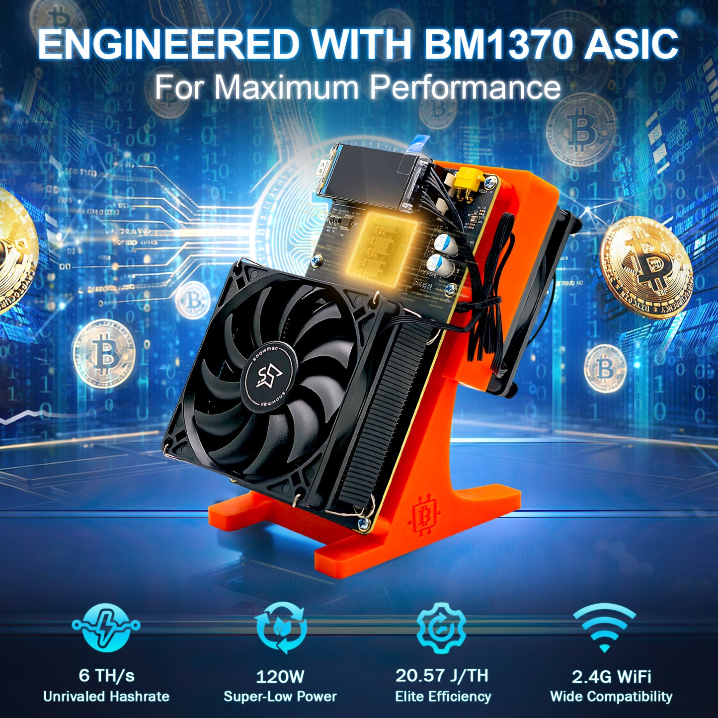 Starminer NerdMiner NerdQaxe++ Rev 6.1 6T Bitcoin Miner