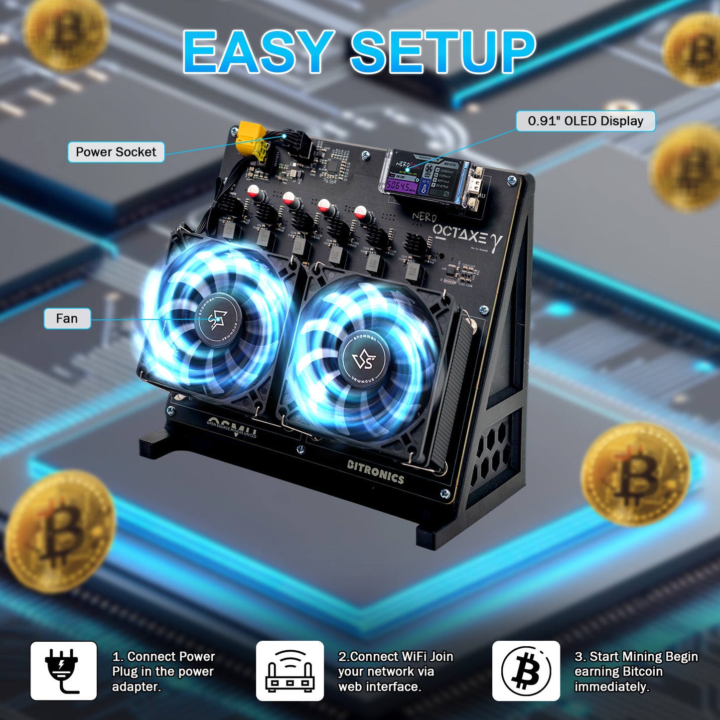 Starminer Bitaxe NerdQAXE Rev 3.1 12T Bitcoin Miner