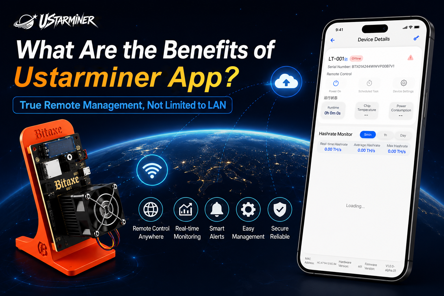 Ustarminer Appの利点は何ですか? LANに限定されない真のリモート管理