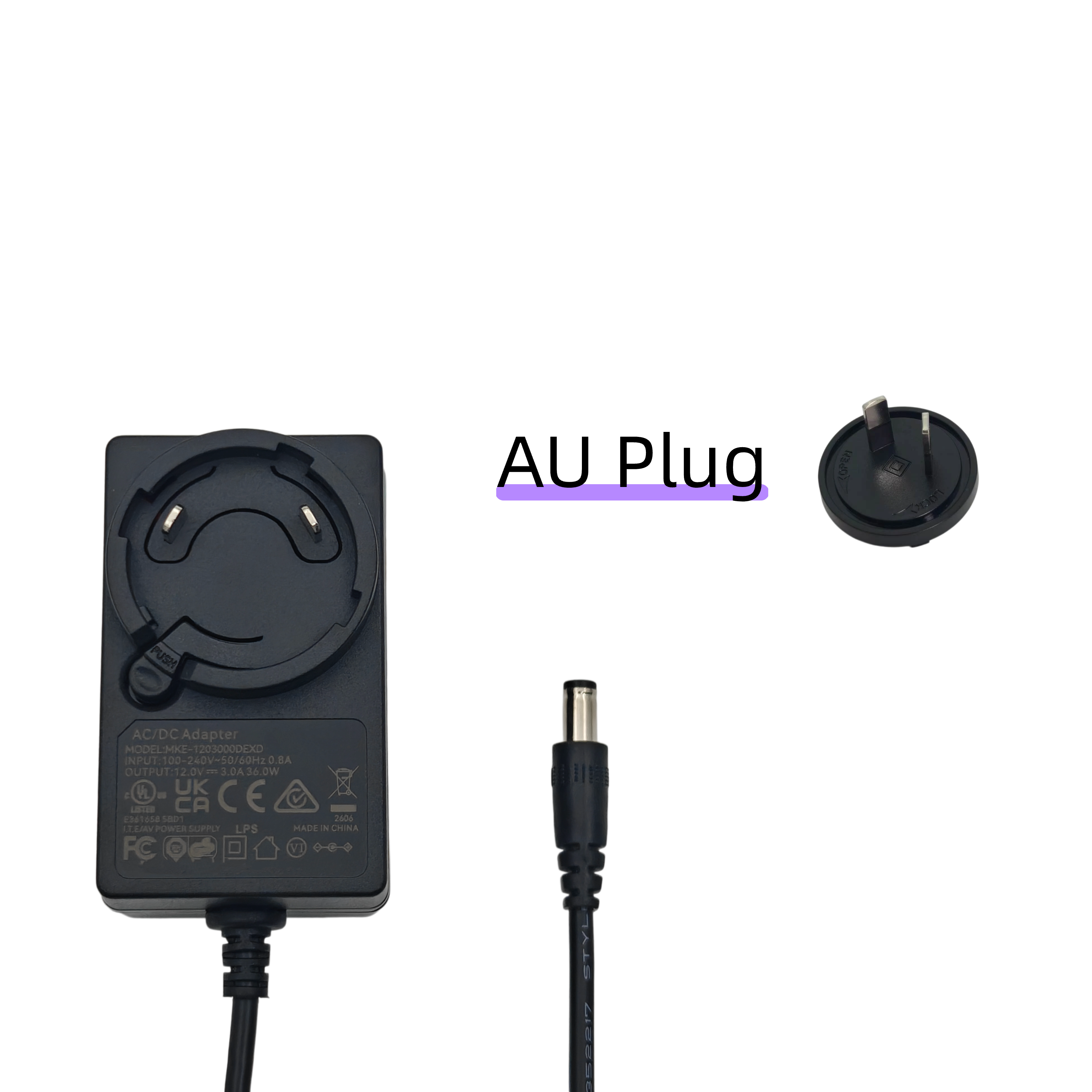 
Ustarminer 36W AC-DC電源アダプター：製品画像。
