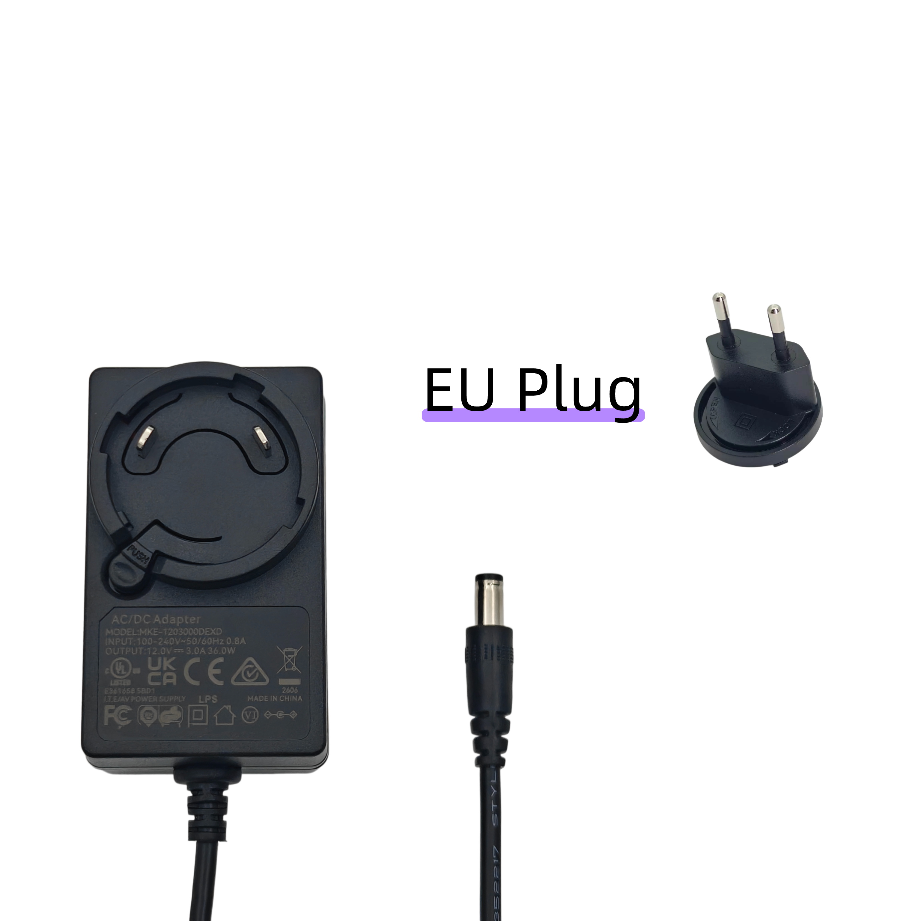 
Ustarminer 36W AC-DC電源アダプター：製品画像。
