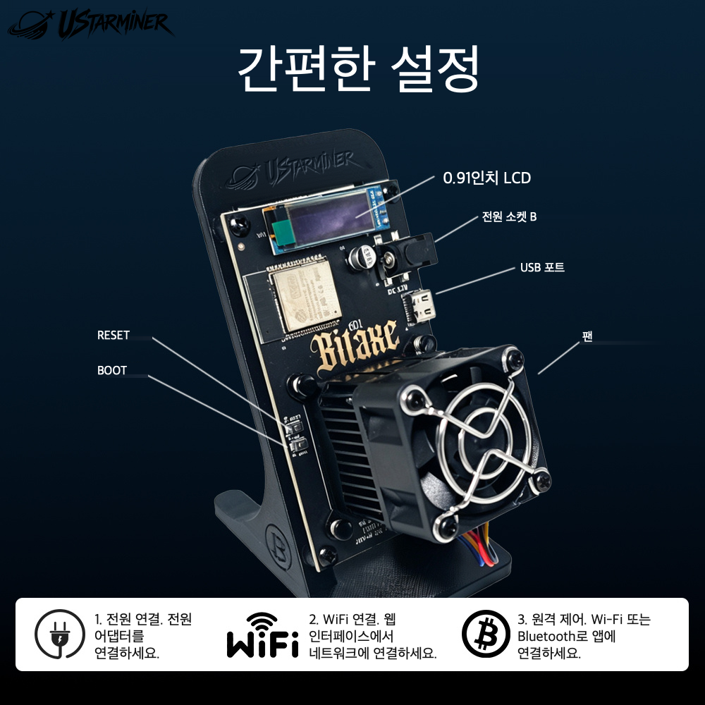 
Ustarminer Bitaxe Gamma 601 1.2T 비트코인 채굴기 제품 이미지
