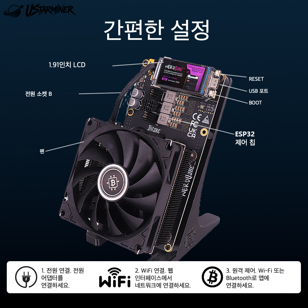 
Ustarminer NerdQaxe++ 4.8T 비트코인 채굴기 제품 이미지
