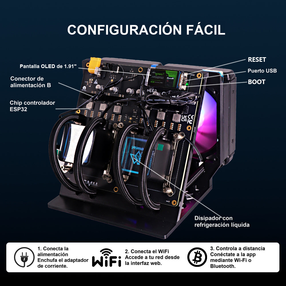 
Configuración del minero Starminer. Color: negro.