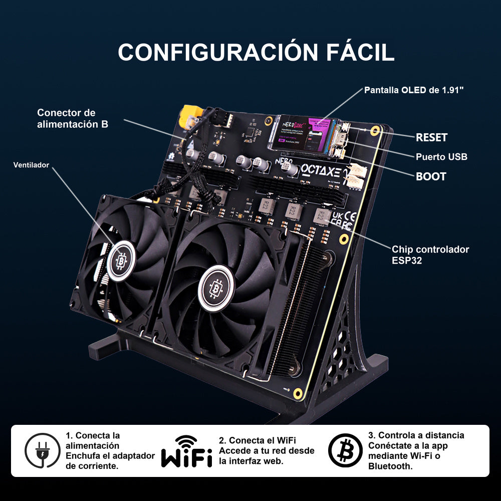 
Configuración del minero Starminer. Color: negro.