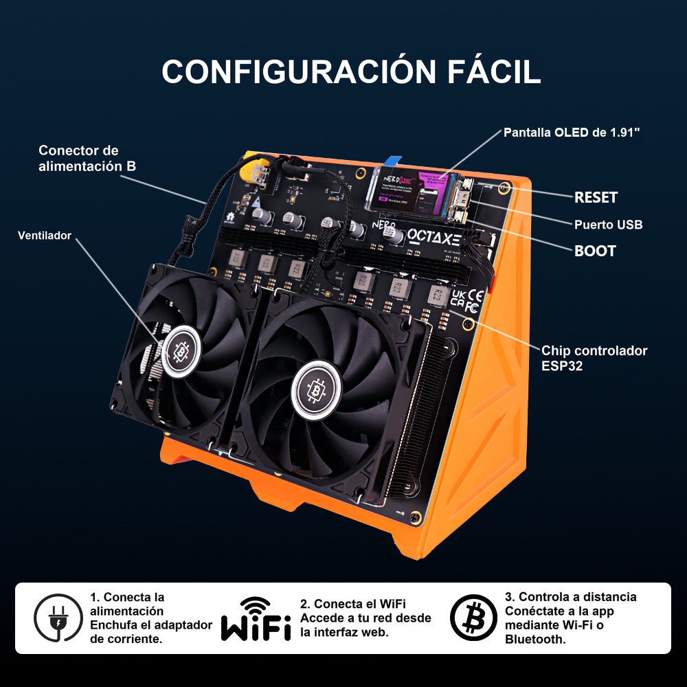 
Configuración del minero Starminer. Color: naranja.