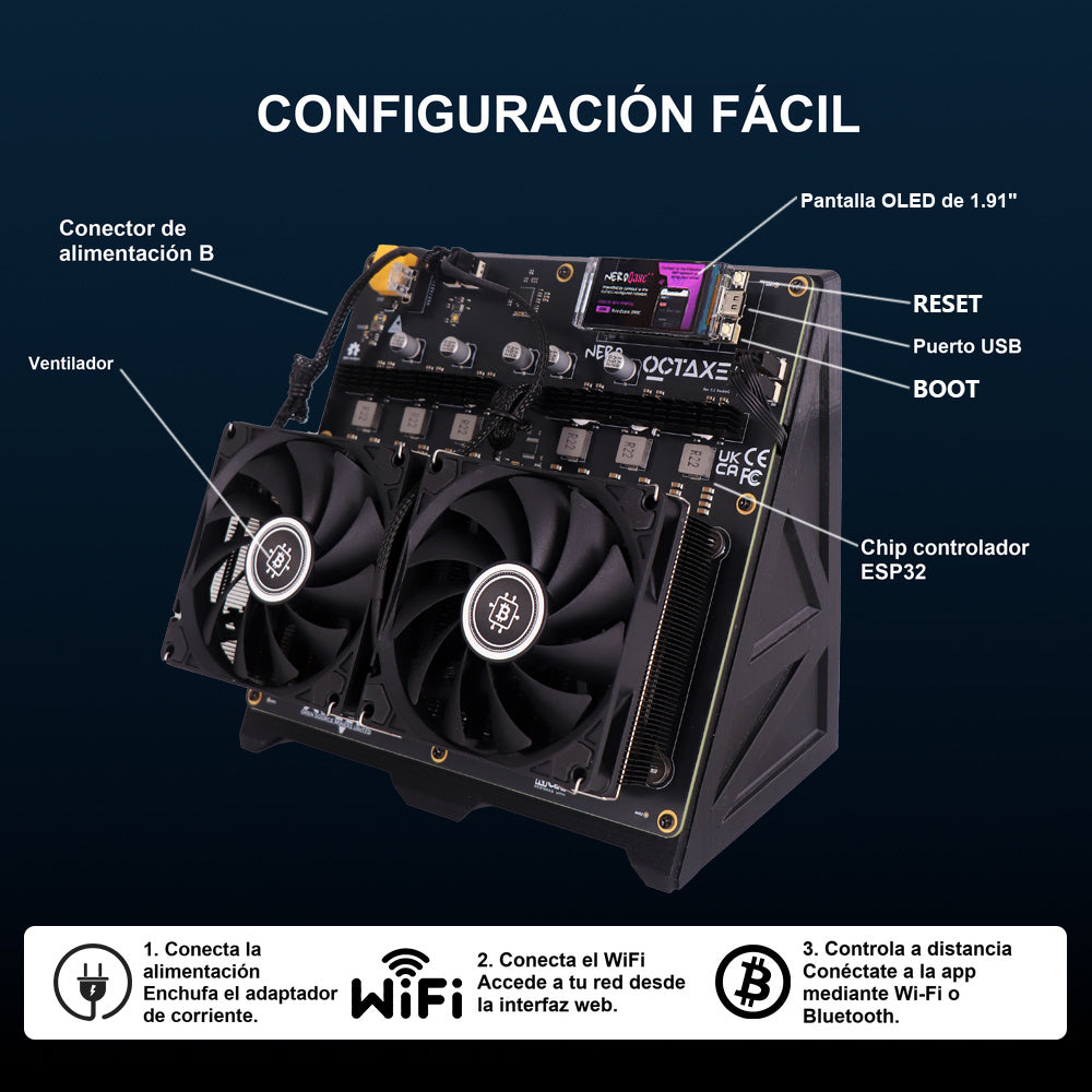 
Configuración del minero Starminer. Color: negro.