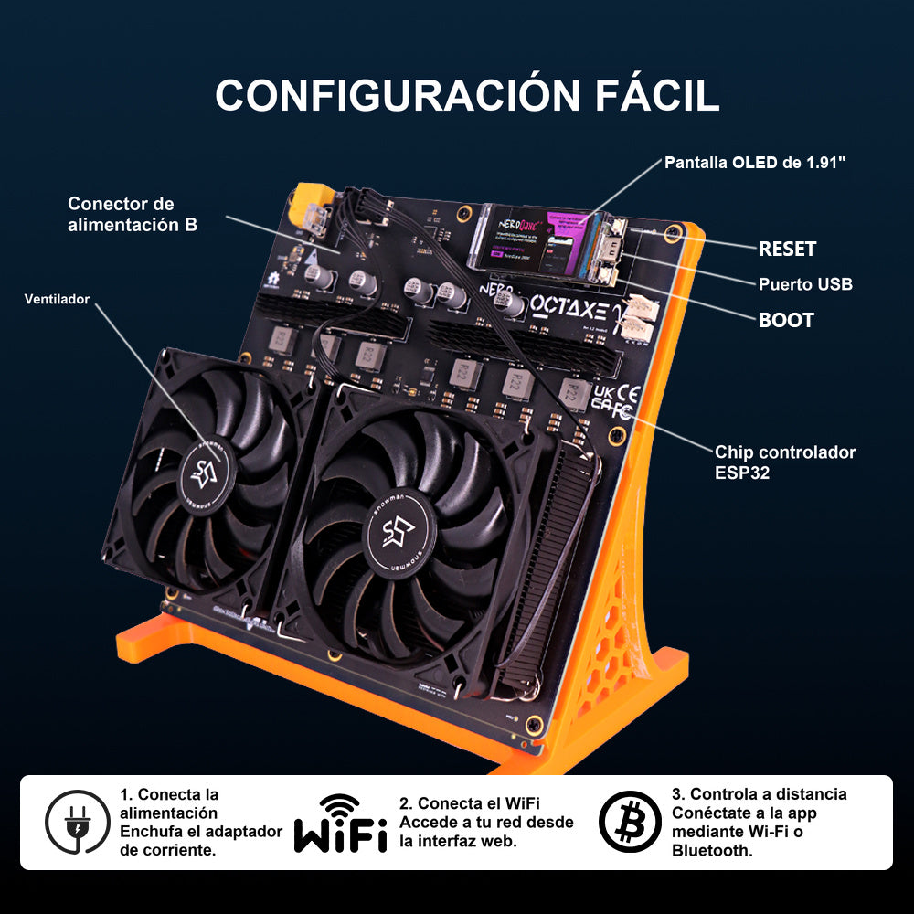 
Configuración del minero Starminer. Color: naranja.