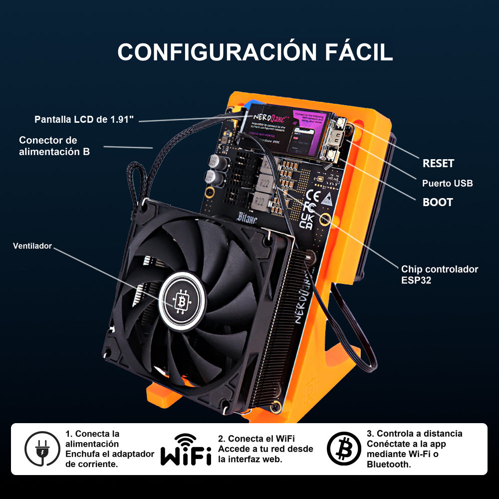 
Configuración del minero Starminer. Color: naranja.