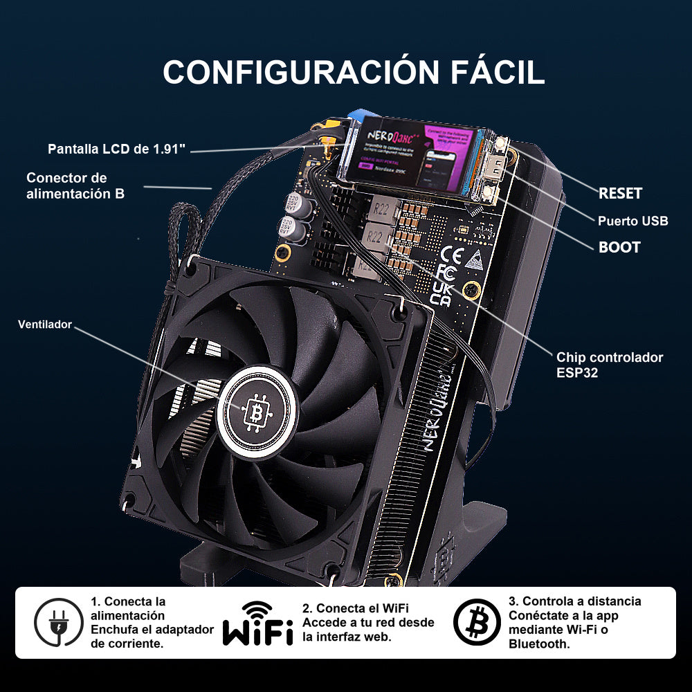 
Configuración del minero Starminer. Color: negro.