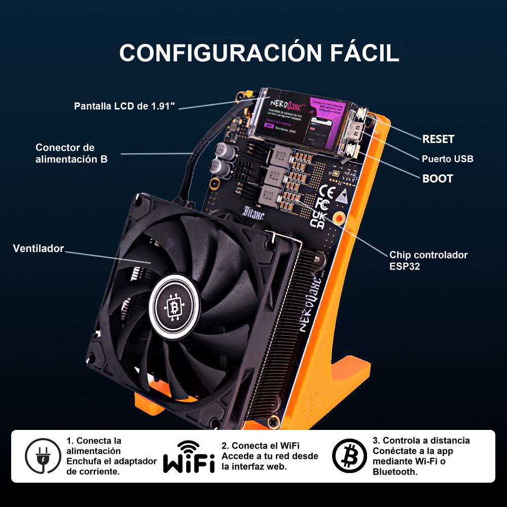 
Configuración del minero Starminer. Color: naranja.